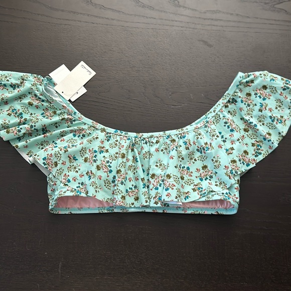 *NWT Splendid Off Shoulder Bandeau Bikini Top Ruffles Picturesque | D260/1 - Picture 1 of 10
